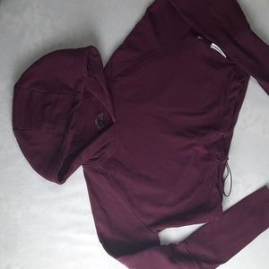 Burgundy cropped gymshark hoodie